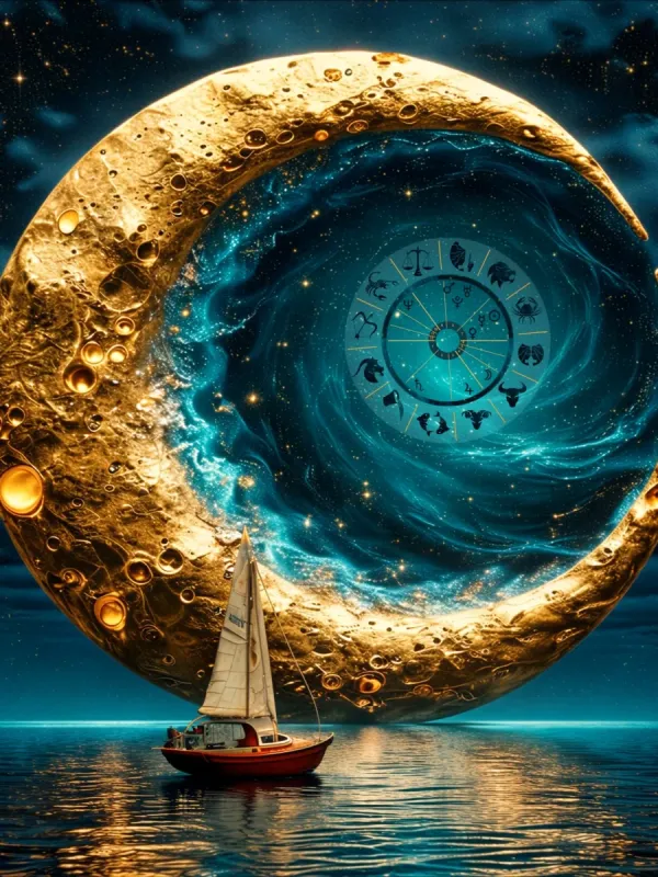 Segelschiff im Mond